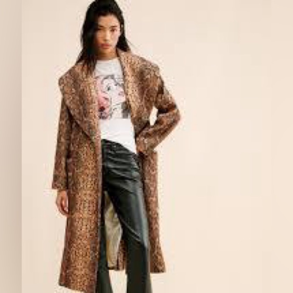 Hutch Snakeskin Longline Print Coat Size XL - Picture 2 of 11